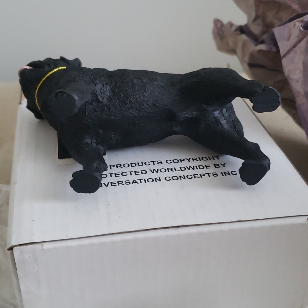 Black pug dog figurine dog collectible statuette NEW - Picture 3 of 6